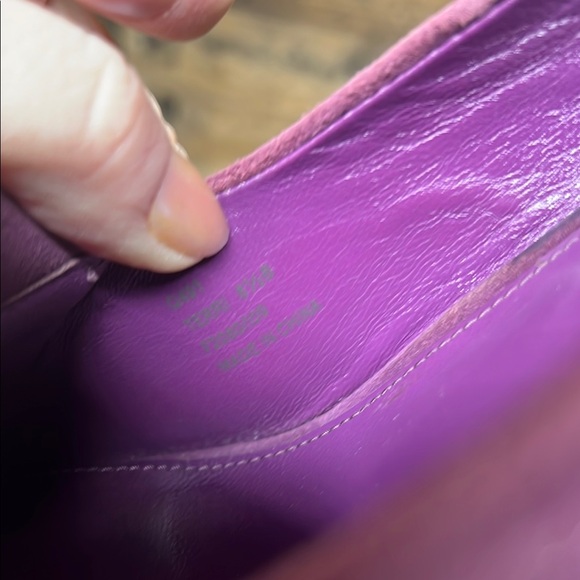 Coach Terri Purple Suede Womens Size 8.5 B Tasseled Kiltie Wedge Heel Shoes - Picture 7 of 7